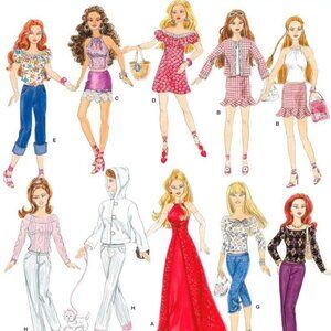 Simplicity 4702 Doll Going Out Clothing Sewing Pattern by Andrea Schew